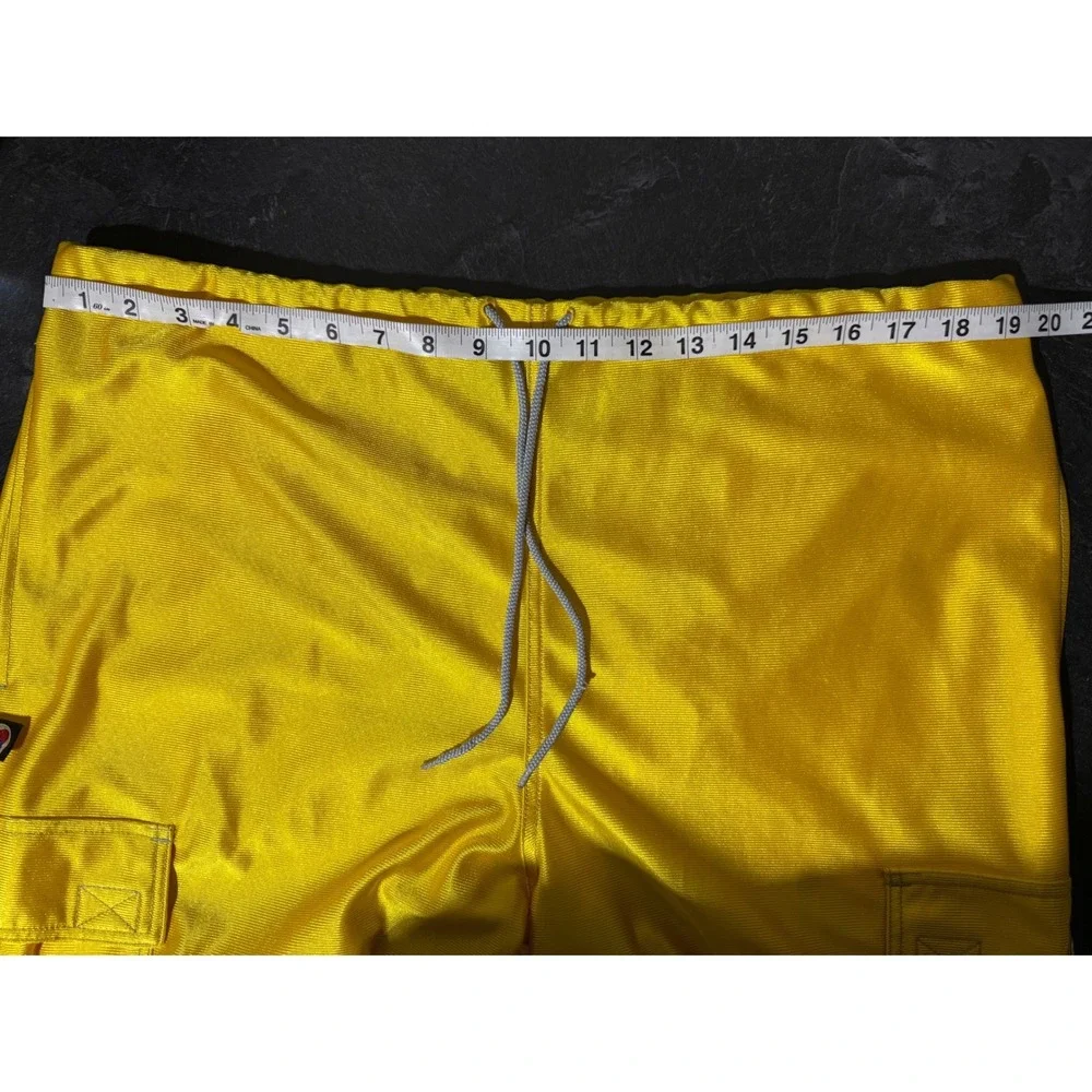 Caffeine Skater Parachute Pants Yellow Mens Large Baggy Cargo Rave Festival Y2K